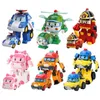 Aereo Modle Set di 6 pezzi Poli Car Kids Robot Toy Transform Vehicle Cartoon Anime Action Figure Giocattoli per bambini Regalo Juguetes 230803