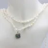 Choker mode smycken naturliga havssnigelform abalonskal pärlor som gör längre halsband tröja design kvinnliga festgåvor tillbehör