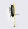 Hårborstar Natural Boar Brestle Hairbrush Mini Handle Massage Comb Antistatic Hair Scalp Paddel Borstar Barber Hair Brush Styling Tool X0804