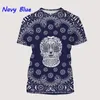 Herr t shirts est bandana mönster män kvinnor 3d tryck stil t-shirt tröjor nyhet avslappnad unisex kort ärm toppar