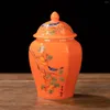 Bouteilles de stockage Pot de gingembre en céramique Ornements décoratifs Pots en porcelaine chinoise de style vintage pour