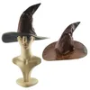 Cappelli larghi in pelle Witch Wizard Fashion Party Chiesa di Halloween Props Cosplay COSTUME Accessori per bambini adulti (Brown)