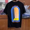 Męskie koszulki prawdziwe POS Casablanca T-shirts Fantasy Gate Letter Drukuj Krótkie rękawie Wysokiej jakości bawełniana para Tshirt dla mężczyzn Kobiety 230804