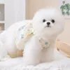 Dog Apparel Little Fresh Flower Dress Cute Lapel Pet Princess Skirt Teddy Bear Clothes Summer Cool Puppy Clothing XS-XL