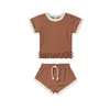 衣類セットhintomagic 2023 Girls Summer ClothingChild Childs Distfits Bayboy Boy Clothing Little Boysh Short Stas hot Sale x0803