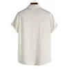 Mannen Casual Shirts 2023 Smart Turn-down Kraag Mannen Zomer Mannelijke Mode Trend Effen Kleur Dark Grid Korte mouwen Shirt