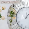 Wall Clocks Mirrored Decor Sparkly Big Decorative Clock Round Modern Silver Glass Frame For Living Room Decoration Home