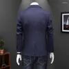 Garnitury męskie wiosenne modne marka paski Blazers Men Casual Suit Wzór Koreańską wersję Blue Male Slim