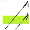 Trekkingstokken Camping Trekking Pole Outdoor Wandelstok Telescopische 3-Sectie Wandelen Carbon Aluminiumlegering Stick 1PCS HKD230804