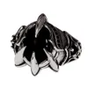 Alianças de casamento real puro anel de prata 925 legal antigo anel de pata masculino pedra natural oval preto ágata retro hip hop jóias ajustáveis 230803