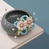 Hårklipp Floralklipp kinesiska Hanfu Accessoreis för flickor Pearl Alloy Hairpin Charm Wedding Headpiece Retro Barrettes smycken