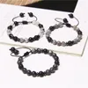 Bracelet de perles rondes en pierre volcanique naturelle Strand Lava Matte African Labradorite Attractive Jewelry Gift