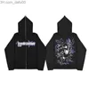 Erkek Hoodies Sweatshirts Anime Hoodie Baskılı Fermuarı Hoodie Gotik Uzun Kollu K Fashion Punk Sweatshirt Y2K fermuarlı Hoodie Kawaii Harajuku Ceket Z230804