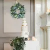 Dekorativa blommor konstgjorda eukalyptus krans jul växt simulerad bakgrund vägg girlands bröllop fest hem dekoration