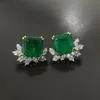 Stud Trend Women s 925 Silver Stamp Boucles d'oreilles 10 10MM Pierre Naturelle Emerald Lab Diamant Boucle D'oreille De Noce Fine Jewelry 230804