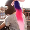 オートバイヘルメットホーステールポニーテール髪の装飾的な編組ふわふわ供給高温ワイヤーオーナメント女性