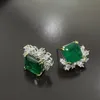 Stud Trend Women s 925 Silver Stamp Boucles d'oreilles 10 10MM Pierre Naturelle Emerald Lab Diamant Boucle D'oreille De Noce Fine Jewelry 230804