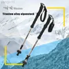 Trekking Poles TiTo Titanium Trekking Pole Outdoor Camping GR9 Titanium Alloy lightweight Hiking Telescopic Stick Walking Trekking Poles HKD230804