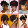 Synthetic Wigs Short Kinky Curly Headband for Black Women Afro Curls Blonde with Scarf Natural Cosplay Wig False Hair 230803