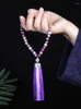 Fio 8mm Roxo Pedra do Imperador Islâmico Muçulmano Tasbih 33 Conta Pulseira Feminina Saborosa Bênção Rosário Jóias Semipreciosas Naturais