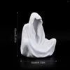 Candle Holders Halloween Ghost Sculpture Holder Statue Resin Candlestick Ornament Short Sticks