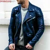 Men's Jackets DYB ZACQ Leather Jacket Men Leather Jackets Slim Fit Motorcycle Jacket Man Biker Coat Autumn Py38 Leather Jacket T230804