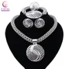 Wedding Jewelry Sets Exquisite Dubai Set Luxury Silver Plated Big Nigerian African Beads Costume Design 230804