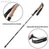 Bastoncini da trekking Arrampicata Bastone da passeggio Canne da trekking telescopiche in fibra di carbonio Pieghevole ultraleggero Quick Lock Outdoor Camping Trail Trekking Pole HKD230804