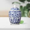 Storage Bottles Ceramic Ginger Jar Chinese Style Ornaments Decorative Asian For Party Desktop Wedding Living Room Floral Arrangement