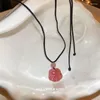 Collares colgantes elegante lindo rosa para mujer collar romántico clásico Vintage cuello cadena delicada joyería de moda