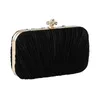 Evening Bags Women Bag Elegant Bridal Formal Wedding Party Clutch Purse Chain With Buckle Gift Glitter Pleated Portable Rectangle 230803