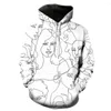 Heren Hoodies Lijn Portret Tieners Grappig Oversized Sweatshirts Met Capuchon Jassen Tops Cool 2023 Hip Hop Mode 3D Print