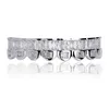 Grillz Dental Grills Hip Hop 18K Guldpläterad tänder Grillz Top and Bottom Set med Sile Real Shiny Grill Set Bling Cubic Zircon Body DH2EX