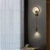 Vägglampa mässing intern sconce belysning koppar kreativ design leddekor modernt hem levande sovrum interiör