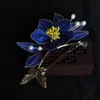 Broşlar Velvet Çiçek Saçkopu Bitmiş Hanfu Dişli Antika Saç Aksesuarları Barrettes