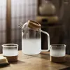 Hip Flasks Creative Cloud Glass Water Jug Handle Heat-Resistant Chinese Teapot Pitcher Home Drinkingware Decanter For