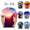 T-shirts pour hommes 2023 Fashion T-shirt d'impression 3D Natural Mountain Top à manches courtes