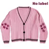 Tricots pour femmes Tees TF Automne Femmes Étoile Rose Cardigan Chandails Tricotés Mode Chaud Swif T Pull Cardigans Mujer Tay V-cou Lor Pull 230803