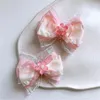 Hair Accessories 2pcs Flower Bows For Girls Cute Princess Clips Mesh Splicing Hairpin School Barrettes Headwear