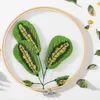 Produkte im chinesischen Stil transparente Stickkits mit Bamboo -Hoop -DIY für Anfänger grüne Pflanzenmuster Kreuzstich Home Decor nähen