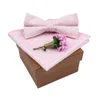 Fliegen Bunte Blumen Baumwolle Bowtie Taschentuch Brosche Set Männer Blume Schmetterling Party Hochzeit Blau Rosa Bowties Neuheit Geschenk