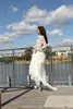 Rokken Mode Toevallige Witte Elegante Rok Tule Vloerlengte Hoge Split Ruffle Gelaagde Elastische Taille Vrouwen Plus Size Custom Made