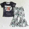 Clothing Sets Western Style Toddler Baby Girls Designer Clothes Set Wholesale Children Clothing Girls Bell Bottom Outfits Fashion Kids Clothes x0803