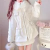 Vrouwen naar beneden hoge kwaliteit bontkraag gewatteerde dikke prinses wit zoete schattige Kawaii jas dames Koreaans chique winter mode