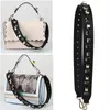 Bag Parts Accessories Genuine Leather Shoulder Strap With Rivet For Women Removable DIY Handbag Wide Straps Belt 230804