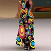 Casual Dresses Elegant Women's Maxi 2023 Summer Fashion Lady V-ringning 3D Print Party Dress Vesido Mujer Beach Holiday Female Robe S-5XL