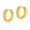 earring Genuine gold electroplating, fashionable and plain ring, high-end ear buckle, versatile classic commuting chic style with zircon earrings