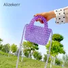 Evening Bags Clear Colored Crystal Beaded Shoulder bag Handmade Beads Small Clutch Handbag Girls Transparent Beach Bag Holiday 230803