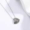 Choker FoYuan zilveren kleur niche Japanse en Koreaanse stijl schelp ketting vrouwen waaiervormige getextureerde sleutelbeen ketting klassieke sieraden