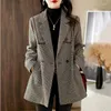 Trajes de mujer, traje de lana, abrigo, Otoño Invierno 2023, moda coreana, Blazers de manga larga, chaqueta de mujer, chaqueta informal de oficina para mujer, Tops